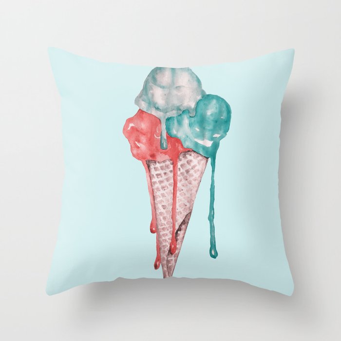 Climate changes your ice cream Throw Pillow