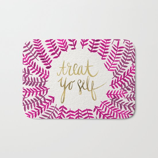 Treat Yo Self – Pink & Gold Bath Mat