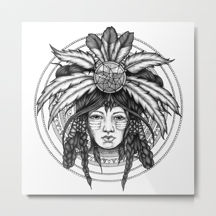 Native American Girl Metal Print