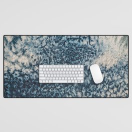 Abstract Painting, Blue and off white art, textured background Desk Mat