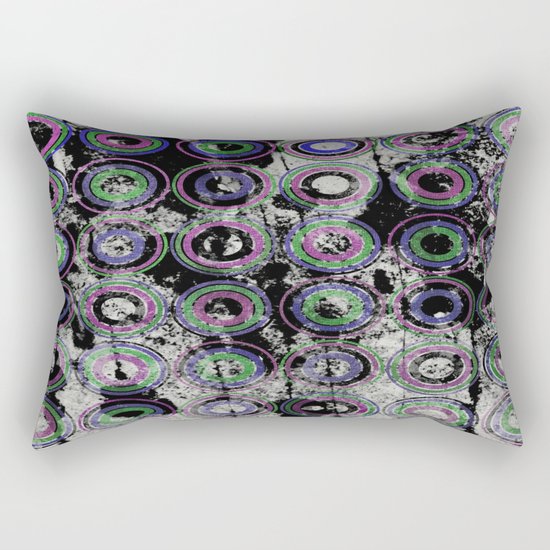 Urban Rings Pattern III - Textured Abstract Rectangular Pillow