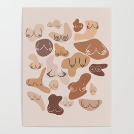 Boobs Illustration Different Types Poster for Sale by