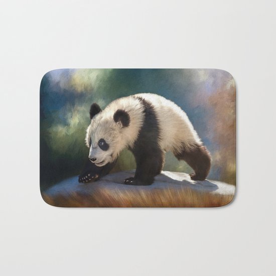 Cute panda bear baby Bath Mat