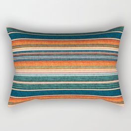 serape southwest stripe - orange & dark teal Rectangular Pillow