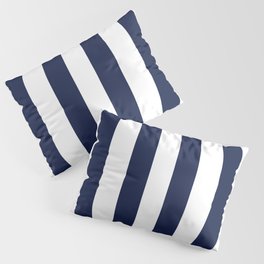 Simply Vertical Stripes in Nautical Navy Blue Pillow Sham