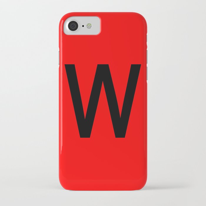 LETTER W (BLACK-RED) iPhone Case