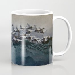 Eider Ducks Flying in Formation, by Bruno Liljefors Coffee Mug