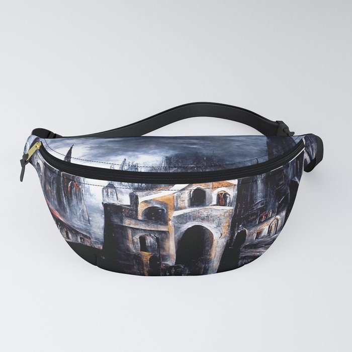 Medieval town in a Dark Fantasy world Fanny Pack