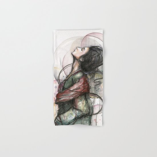 Beauty Illustration Beautiful Woman Feminine Portrait Hand & Bath Towel
