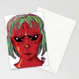 Alien Girl Stationery Card