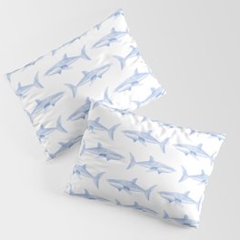 Blue Shark Pattern Pillow Sham