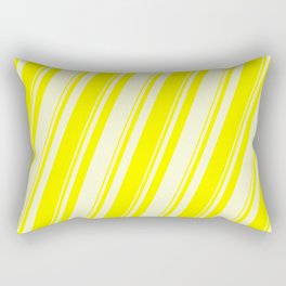 [ Thumbnail: Yellow and Light Yellow Colored Lines/Stripes Pattern Rectangular Pillow ]