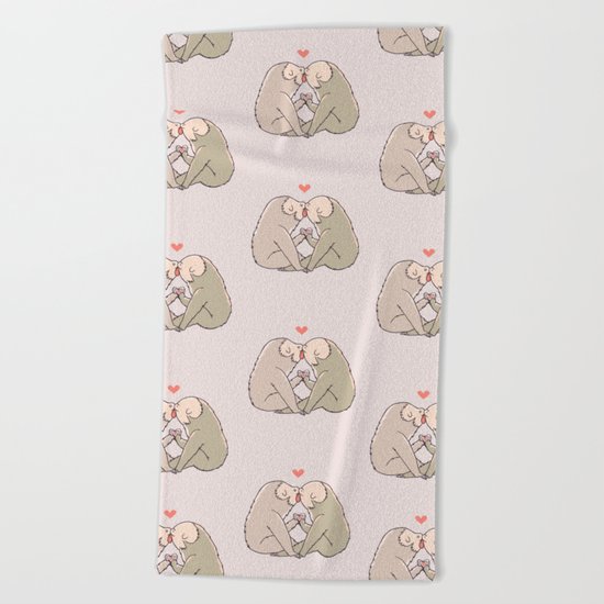 Sloth Kisses Beach Towel