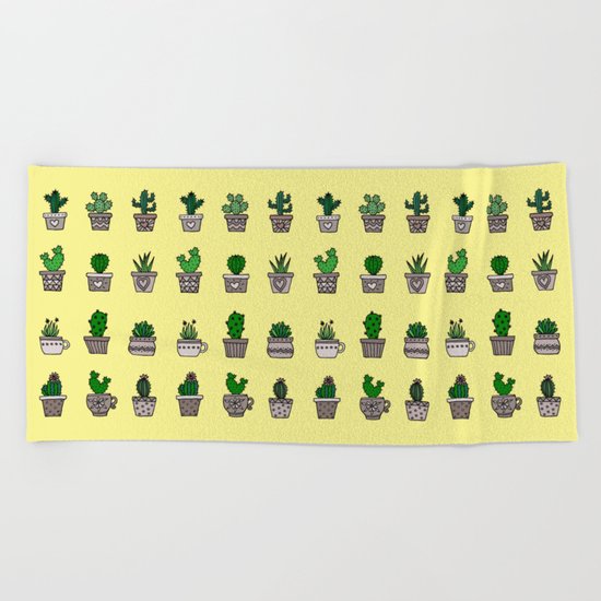 Cactus Pattern Beach Towel