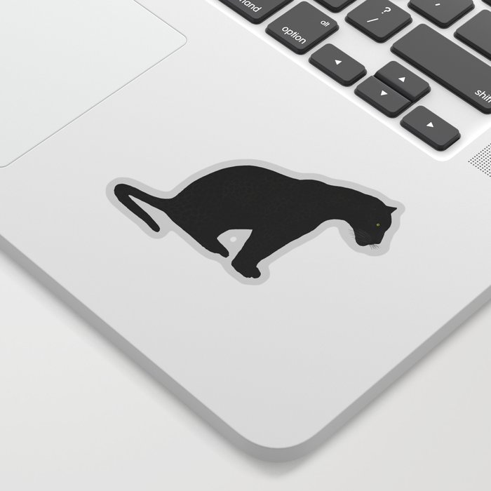  digital painting of a black leopard Sticker