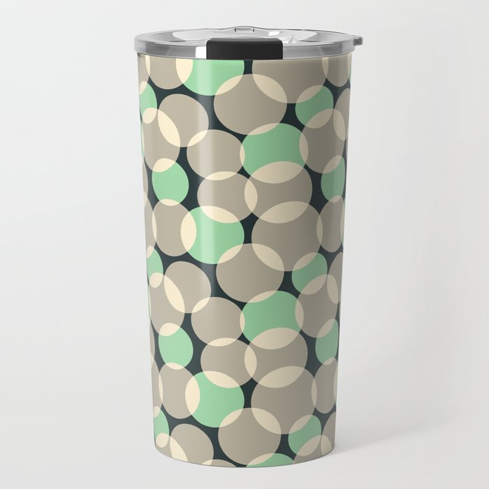 SOFT FOCUS RETRO ABSTRACT in GREEN AND GRAY ON BLACK Travel Mug