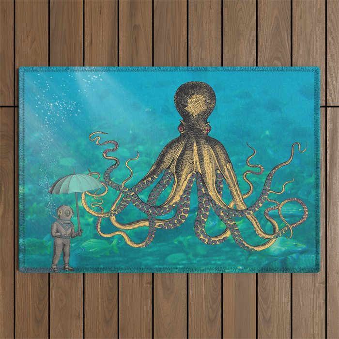 Octopus & The Diver Outdoor Rug