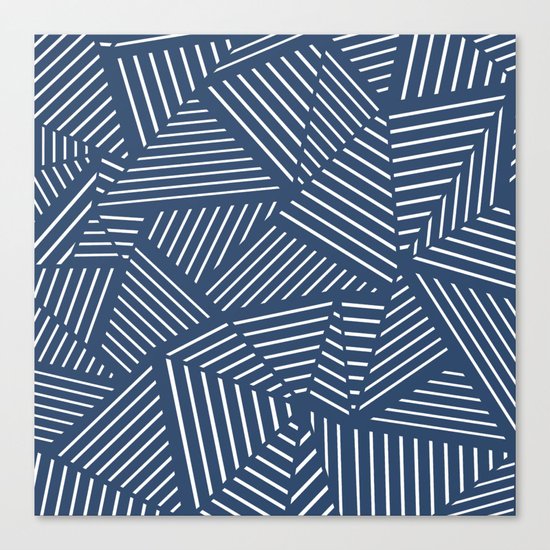 Abstraction Linear Zoom Navy Canvas Print