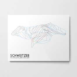Schweitzer, ID - Minimalist Trail Art Metal Print | Abstract, Illustration, Graphic Design, Vector 