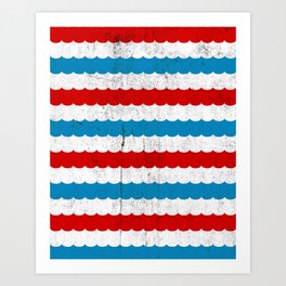 Waves Vintage Minimal Modern Nautical Art Print