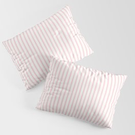 Thin Lush Blush Pink and White Mattress Ticking Stripes Pillow Sham