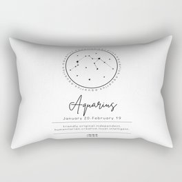 Aquarius | B&W Zodiac Rectangular Pillow