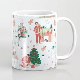 Hipster Christmas - holiday pattern with santa and reindeer Coffee Mug