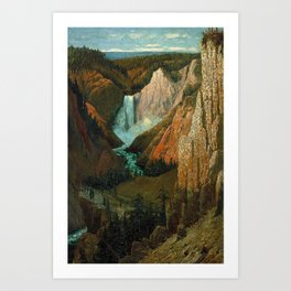 Lower Falls, Grand Canyon of the Yellowstone African American Masterpiece by Grafton Tyler Brown Art Print