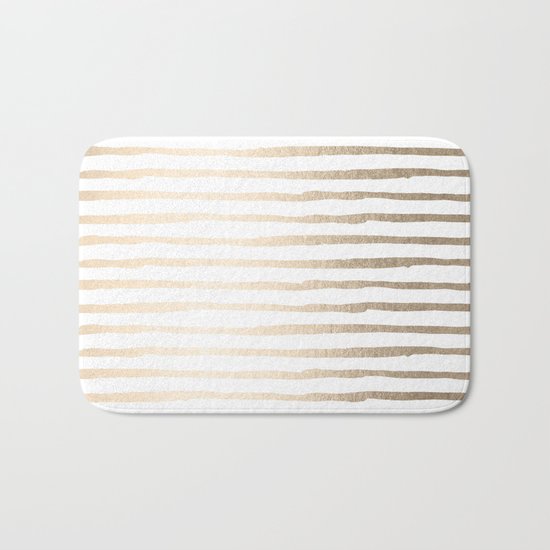 White Gold Sands Thin Stripes Bath Mat