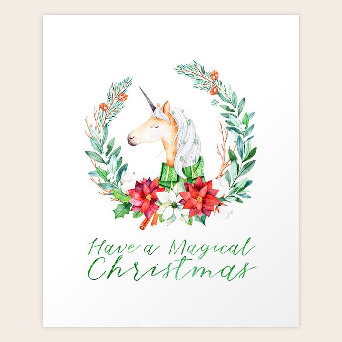 Watercolor Unicorn Christmas Card Art Print By Southpacificprints Society6 Click/tap on one of the arrow icons at the corners/sides of the image, then hold and drag. watercolor unicorn christmas card art print by southpacificprints