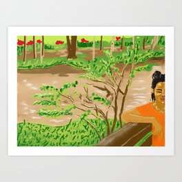 Pam at the Lao River Art Print