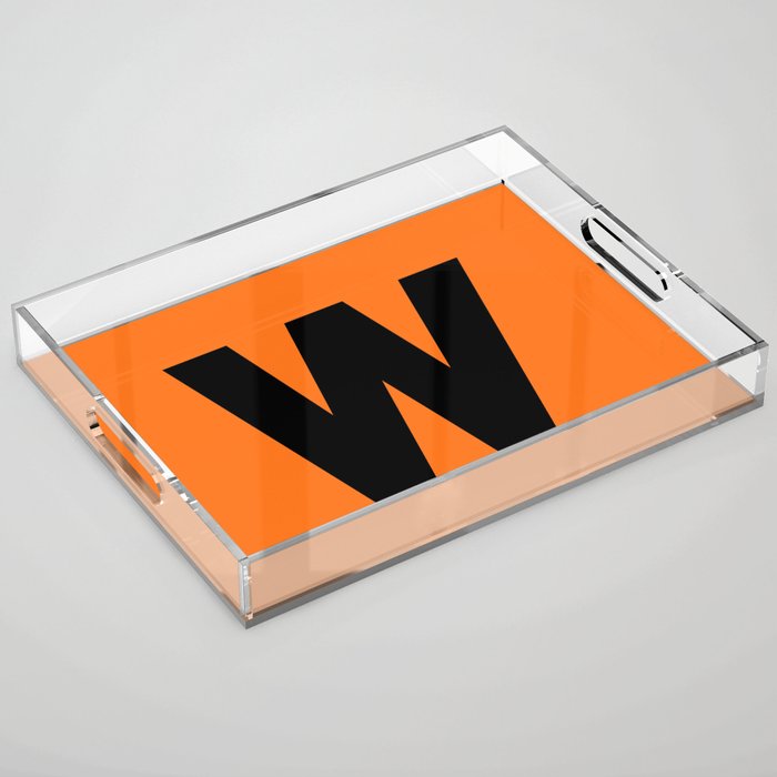 letter W (Black & Orange) Acrylic Tray