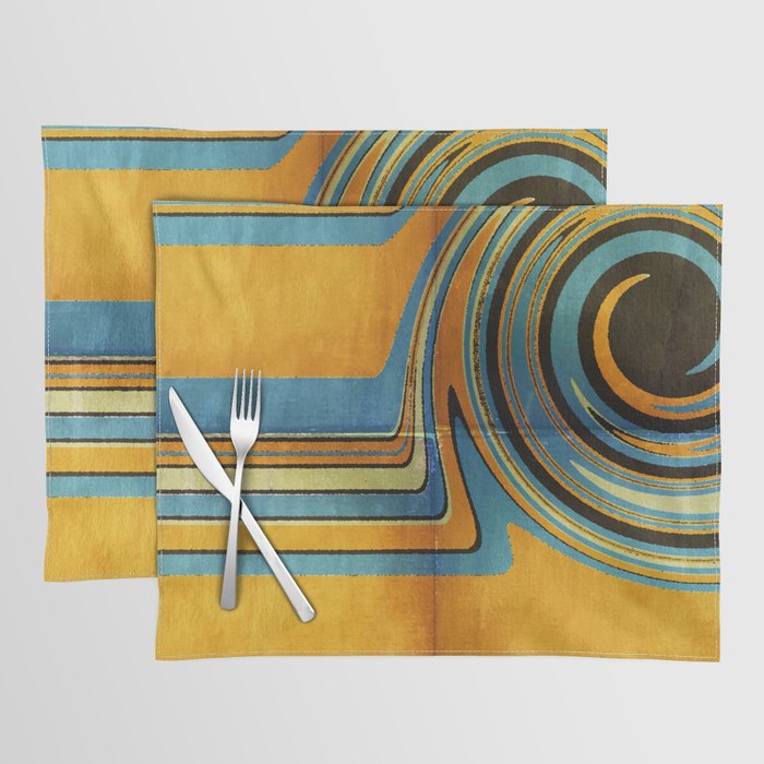 Tangerine Blue Swirl Placemat