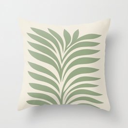 Abstract tropical Foliage 5b sage green Throw Pillow