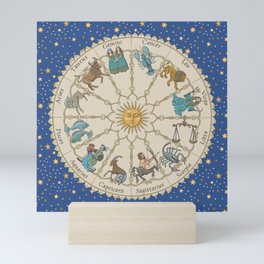 Vintage Astrology Zodiac Wheel Mini Art Print