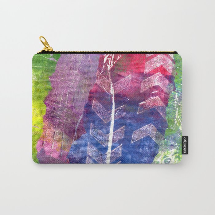 Mixed Media - Grunge - Blue & Red Carry-All Pouch