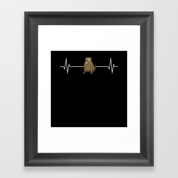 CAPYBARA Heartbeat Pulse Framed Art Print