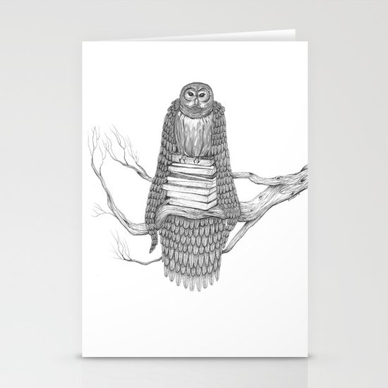 The Owl- Feathered Stationery Cards