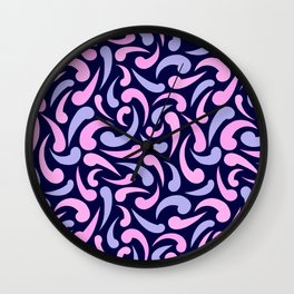 Purple Abstract Swirls Wall Clock