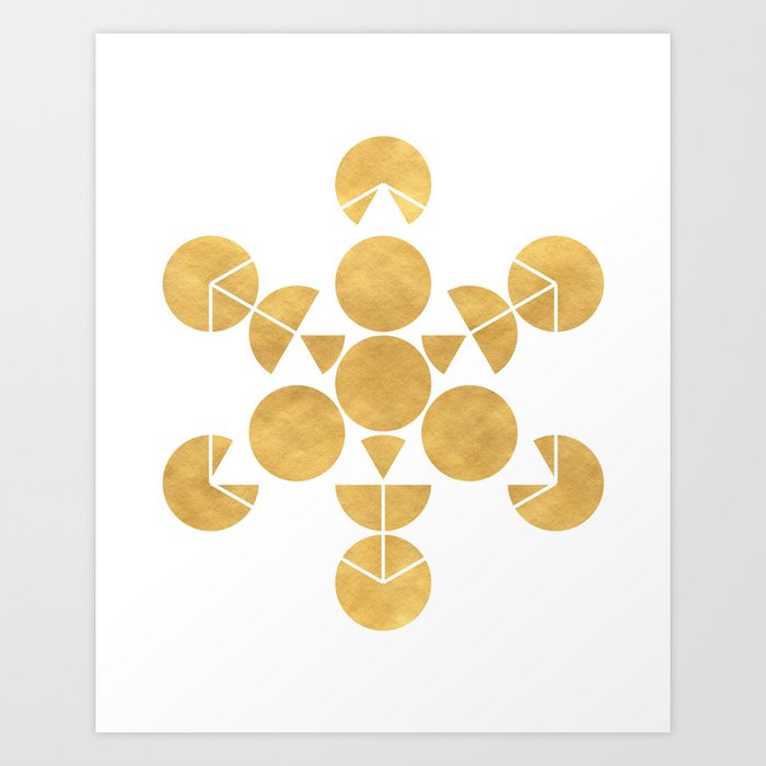 ICOSAHEDRON FRUIT OF LIFE minimal sacred geometry Art Print