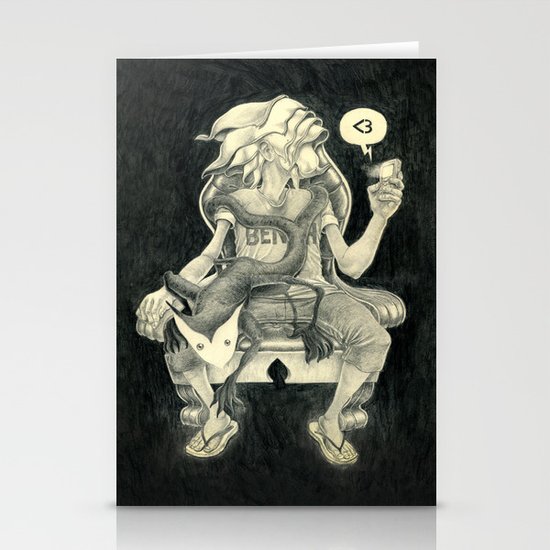 Sitting Heart Stationery Cards