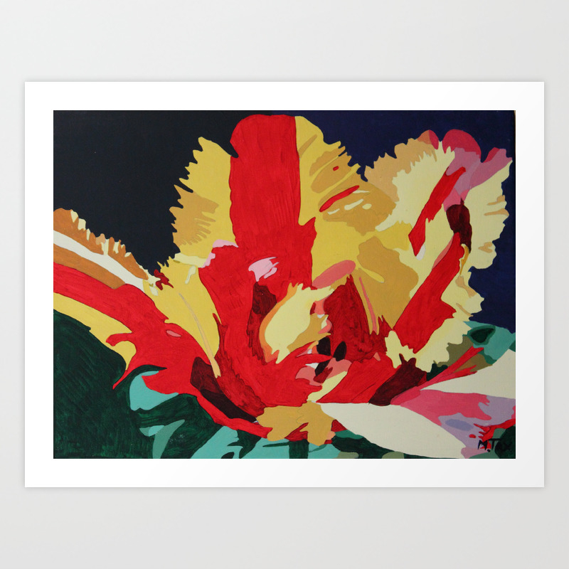 Parrot Tulip Abstract Art Print By Marjolein Society6