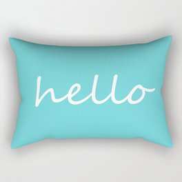 Hello Turquoise Rectangular Pillow