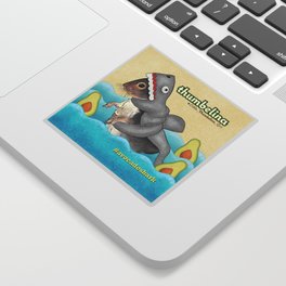 Little Thumbelina Girl: avocado shark Sticker