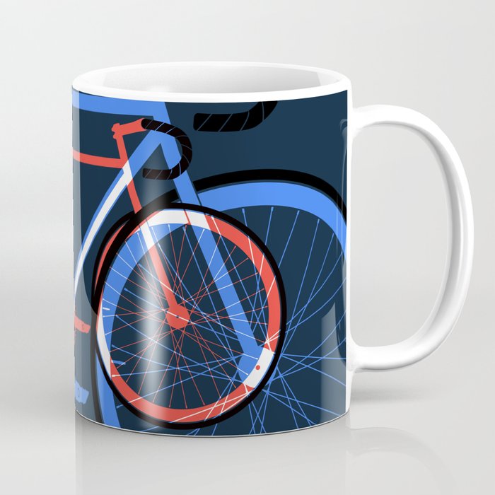 Fixed Gear Road Bikes – Blue, Purple and Red Coffee Mug