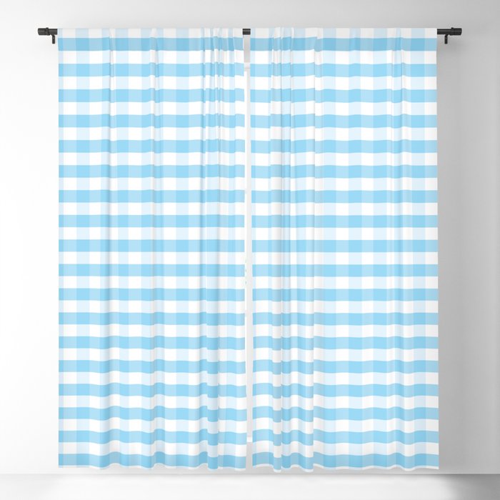 Blue and white plaids Blackout Curtain