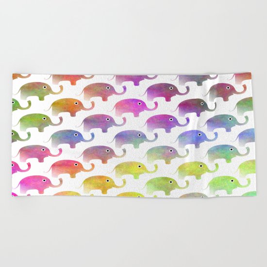 Parade Of Elephants Beach Towel