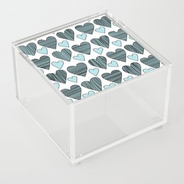 Cute blue hearts Acrylic Box
