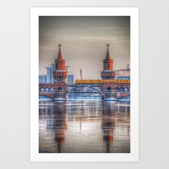 Frozen bridge Berlin Art Print