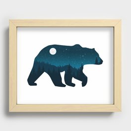 Night Forest Bear Recessed Framed Print